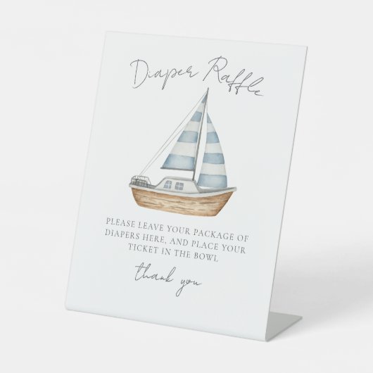おむつラッフル航海のベビーシャワー 台座サイン (正面)