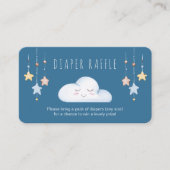 おむつラッフル詩の雲とスターズボーイベビーシャワー エンクロージャーカード (正面)