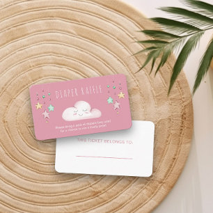 おむつラッフル詩の雲スターガールベビーシャワー エンクロージャーカード