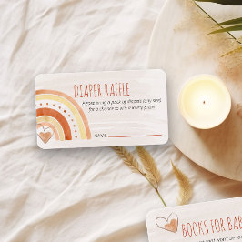 おむつラッフル詩ニュートラルレインボーベビーシャワー エンクロージャーカード