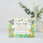 おむつラッフル赤ちゃんシャワーゲーム森林動物 ポストカード (スタンド正面)