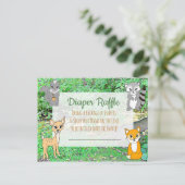 おむつラッフル赤ちゃんシャワーゲーム森林動物 ポストカード (スタンド正面)