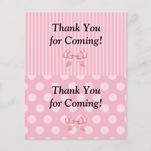 おむつラッフル赤ちゃんシャワーゲーム、ピンクボウみすぼらしい (裏面)