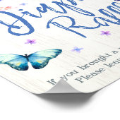 おむつラッフル赤ちゃんシャワーサイン ポスター (角)