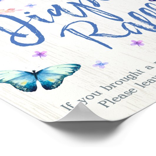 おむつラッフル赤ちゃんシャワーサイン ポスター (角)