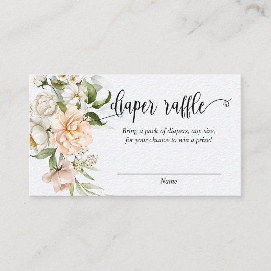 おむつラッフル赤面バラセージ緑ベビーシャワー エンクロージャーカード (正面)