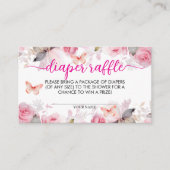 おむつラッフル赤面バラベビーシャワー エンクロージャーカード (正面)