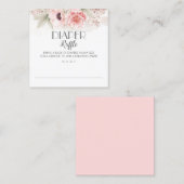 おむつラッフル赤面ピンクフローラベビーシャワー スクエア名刺 (正面/裏面)