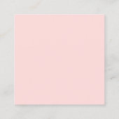 おむつラッフル赤面ピンクフローラベビーシャワー スクエア名刺 (裏面)