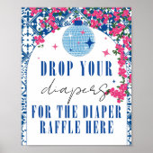 おむつラッフル踊りクイーンギリシャベイビーシャワーサイン ポスター (正面)