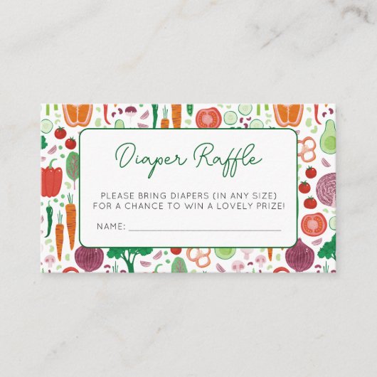 おむつラッフル農家マーケットローカル栽培ベビー エンクロージャーカード (正面)