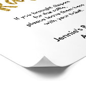 おむつラッフル金ゴールドグリッターベビーシャワーディスプレイ ポスター (角)