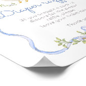 おむつラッフル間抜けグースブルーボウ赤ちゃんシャワー ポスター (角)