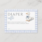 おむつラッフル間抜けグースブルーボーイベビーシャワー エンクロージャーカード (正面)