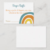 おむつラッフル、こ来この息子の赤ちゃんシャワー エンクロージャーカード (正面/裏面)