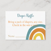 おむつラッフル、こ来この息子の赤ちゃんシャワー エンクロージャーカード (正面)