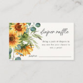 おむつラッフル |ひまわり赤ちゃんシャワー エンクロージャーカード (正面)