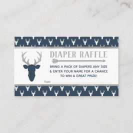 おむつラッフル、ウッドランドディアー、ネイビー、グレー エンクロージャーカード