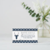 おむつラッフル、ウッドランドディアー、ネイビー、グレー エンクロージャーカード (スタンド正面)