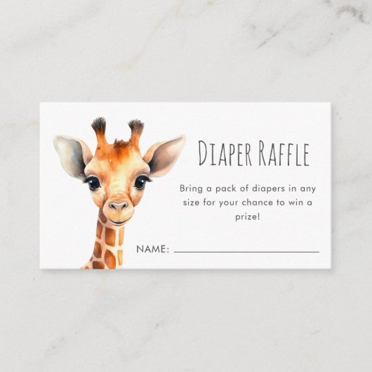 おむつラッフル | キリン赤ちゃんシャワー エンクロージャーカード (正面)