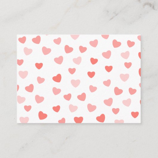 おむつラッフル | |バレンタインデーの赤ちゃんシャワー エンクロージャーカード (裏面)