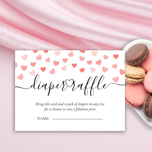おむつラッフル | |バレンタインデーの赤ちゃんシャワー エンクロージャーカード