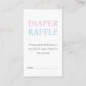 おむつラッフル | ピンクとブルーの赤ちゃんシャワー エンクロージャーカード (正面)