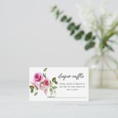 おむつラッフル |ピンクローズフローラベビーシャワー エンクロージャーカード (スタンド正面)