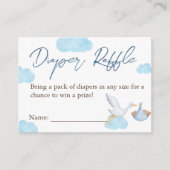 おむつラッフル、ベビーシャワー、男の赤ちゃん エンクロージャーカード (正面)