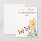 おむつラッフル ベリーニ バタフライ ベビーシャワー 招待状 (正面/裏面)