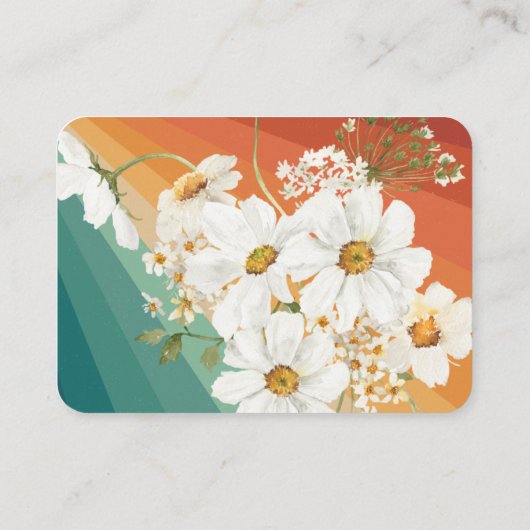 おむつラッフル |レトロデイジーレインボーベビーシャワー エンクロージャーカード (裏面)