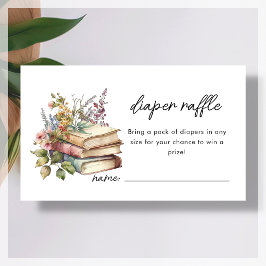 おむつラッフル |本をテーマにした赤ちゃんシャワー エンクロージャーカード