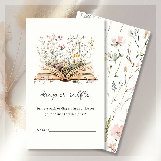 おむつラッフル |本をテーマにした赤ちゃんシャワー エンクロージャーカード