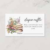 おむつラッフル |本をテーマにした赤ちゃんシャワー エンクロージャーカード (正面)