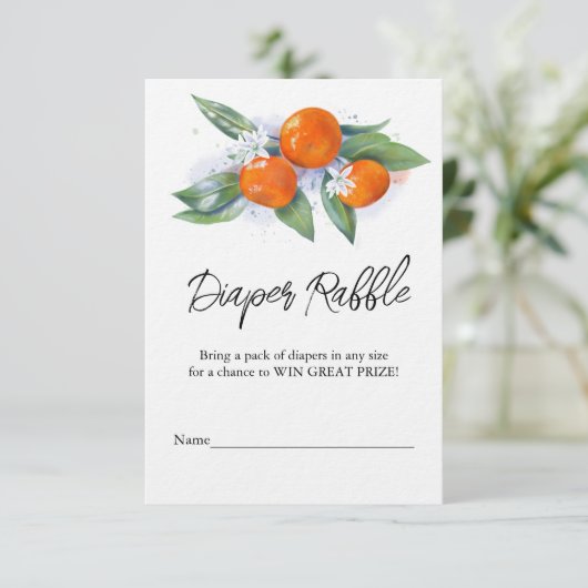 「おむつラッフル」赤ちゃんシャワーエンクロージャカード エンクロージャーカード (スタンド正面)