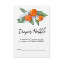 「おむつラッフル」赤ちゃんシャワーエンクロージャカード