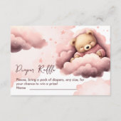 おむつラップリッククラウドかわいいクマ赤ちゃんシャワーカード エンクロージャーカード (正面)