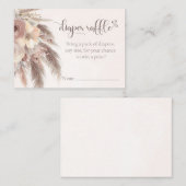 おむつラフィールパンパスグラスボホベイビーシャワー エンクロージャーカード (正面/裏面)