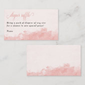 おむつレッフルインク洗面テクスチャピンクベビーシャワー エンクロージャーカード (正面/裏面)