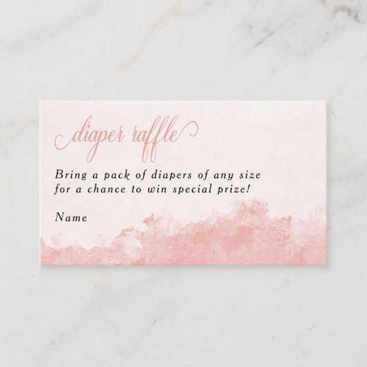 おむつレッフルインク洗面テクスチャピンクベビーシャワー エンクロージャーカード (正面)