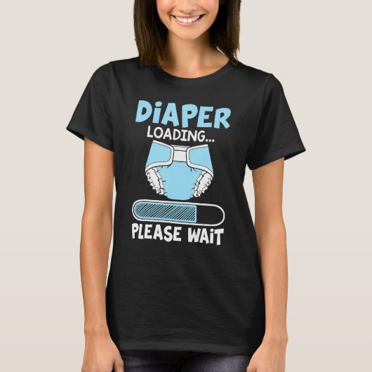 おむつローディングお待ちおもしろいギフト Tシャツ (正面)