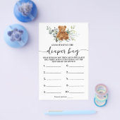 おむつ中のホットバッグクマ緑のシャワーゲームカード チラシ (シングル)