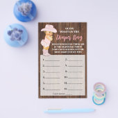 おむつ中のホットバッグ女性のカーボーイベビーシャワーゲームカード チラシ (シングル)