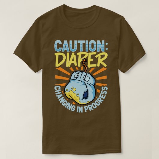 おむつ交換中おむつ交換機 Tシャツ (デザイン正面)