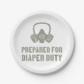 おむつ係の新しい父親おもしろい ペーパープレート (正面)