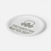 おむつ係の新しい父親おもしろい ペーパープレート (アングル)