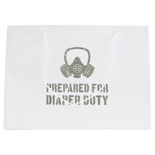 おむつ係の新しい父親おもしろい ラージペーパーバッグ (正面)