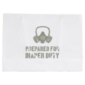 おむつ係の新しい父親おもしろい ラージペーパーバッグ (裏面)
