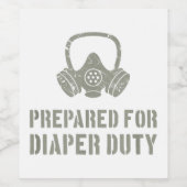 おむつ係の新しい父親おもしろい ワインラベル (シングルラベル)