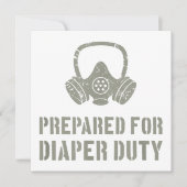 おむつ係の新しい父親おもしろい 招待状 (正面)